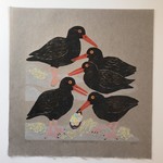 DogwoodStudioAlaska Black Oystercatcher Family (Original Woodblock Print)