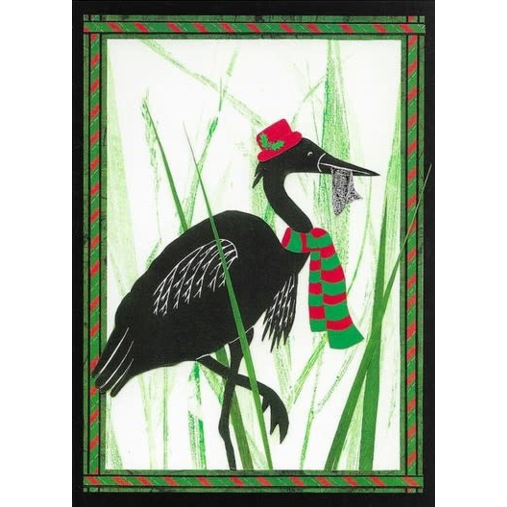 KB's Handmade Creations Holiday Heron (art card) Pack of 6 | Karen Beason