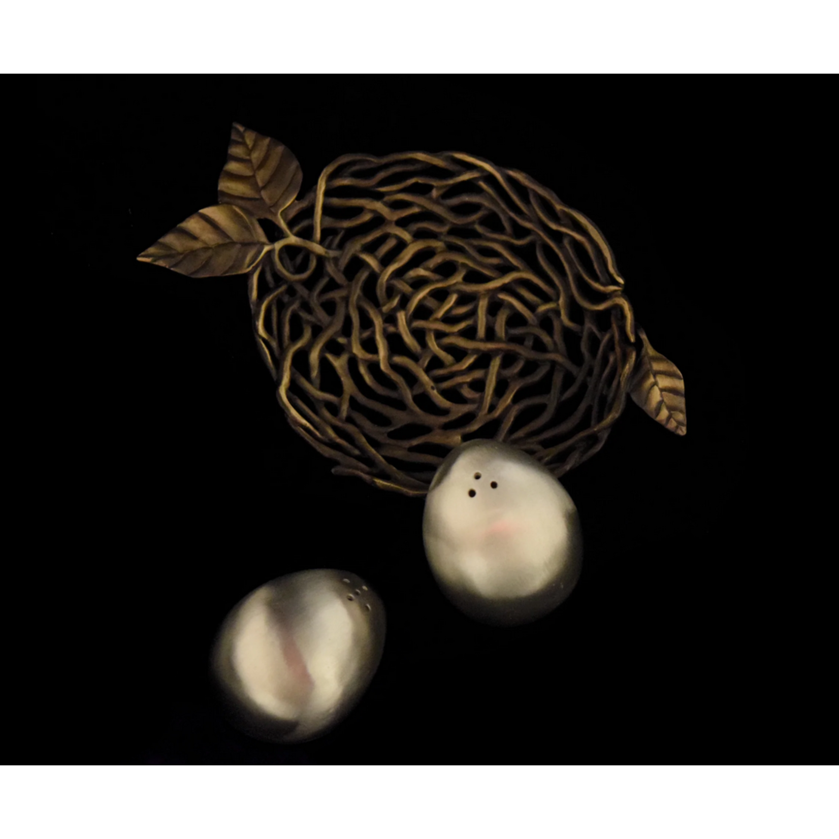 Michael Michaud Birds Nest with Egg Salt and Pepper Shakers | Michael Michaud