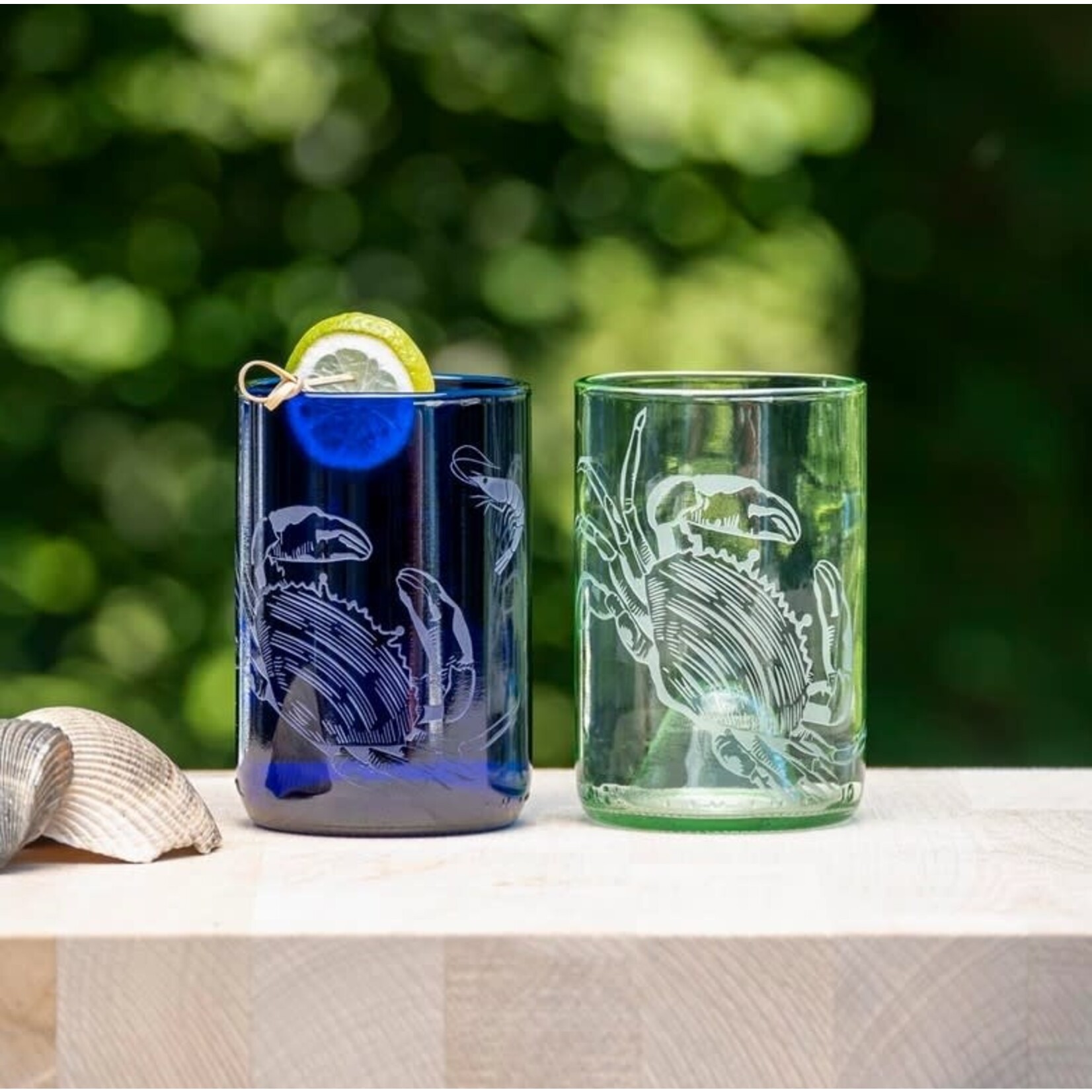 Rolf Glass Blue Upcycled Cooper Crab Tumbler | Rolf Glass