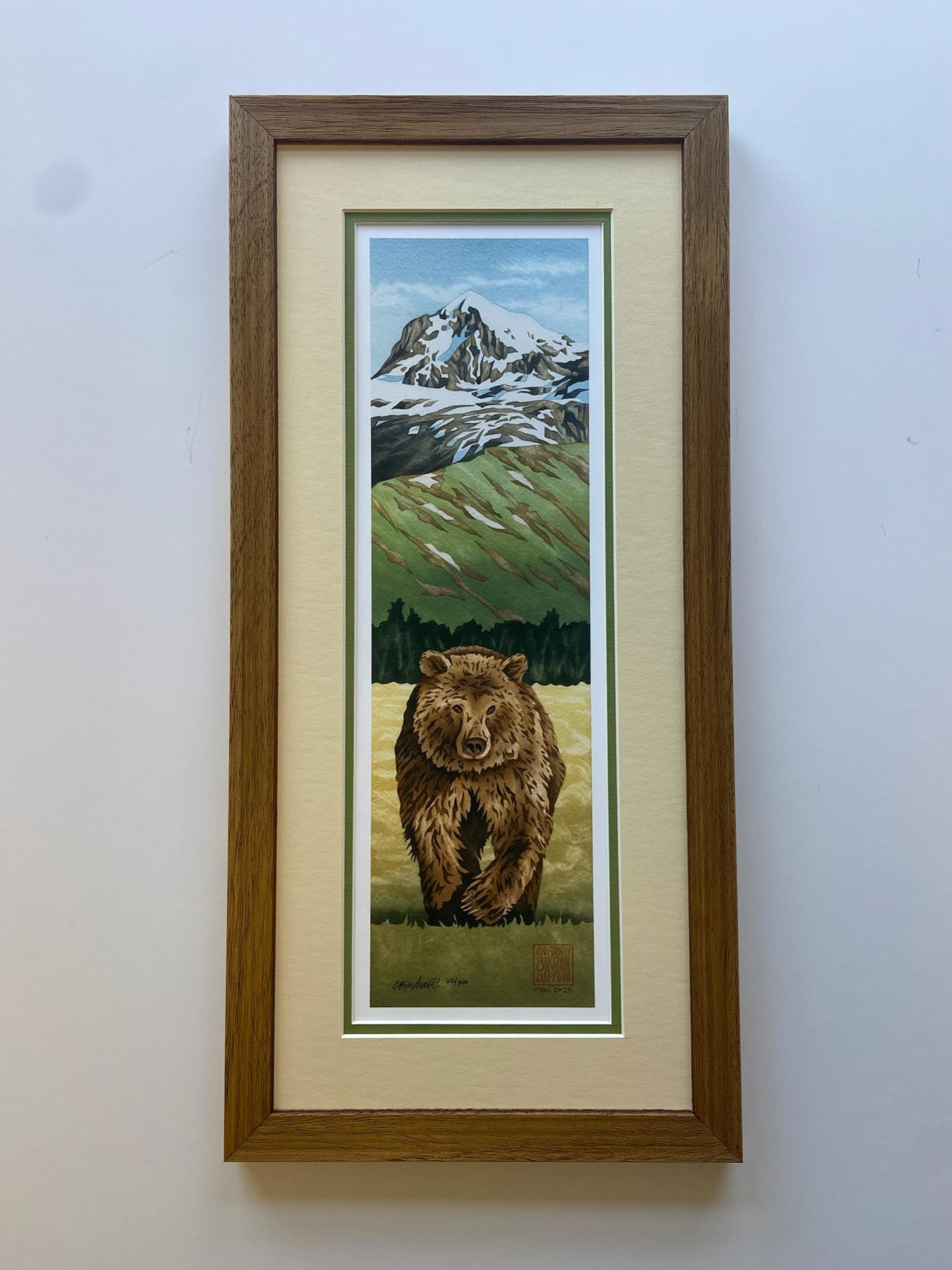 Grizzly Approach (Framed) Courtenay Birdsall Clifford Annie Kaill’s
