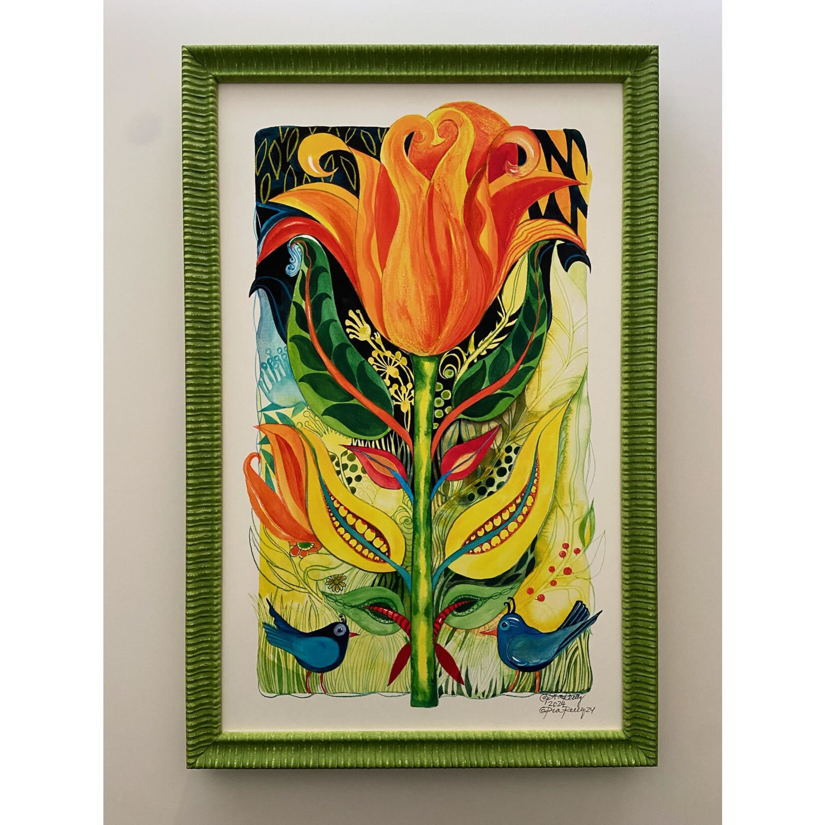 Pia Reilly Red Moon Print (Framed) | Pia Reilly