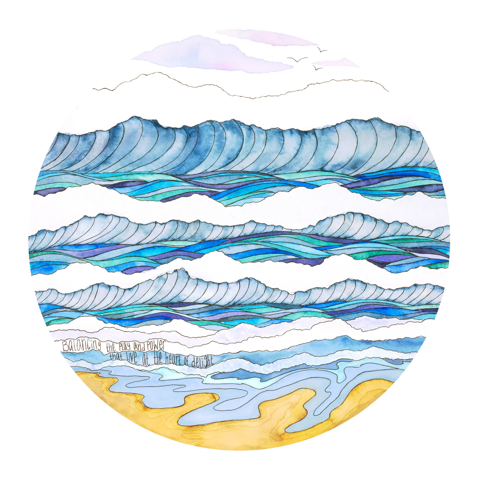 Elevate Art Studio Balancing the Play and Power that Live at the Heart of Delight (Framed Original) | Kelsey Fagan