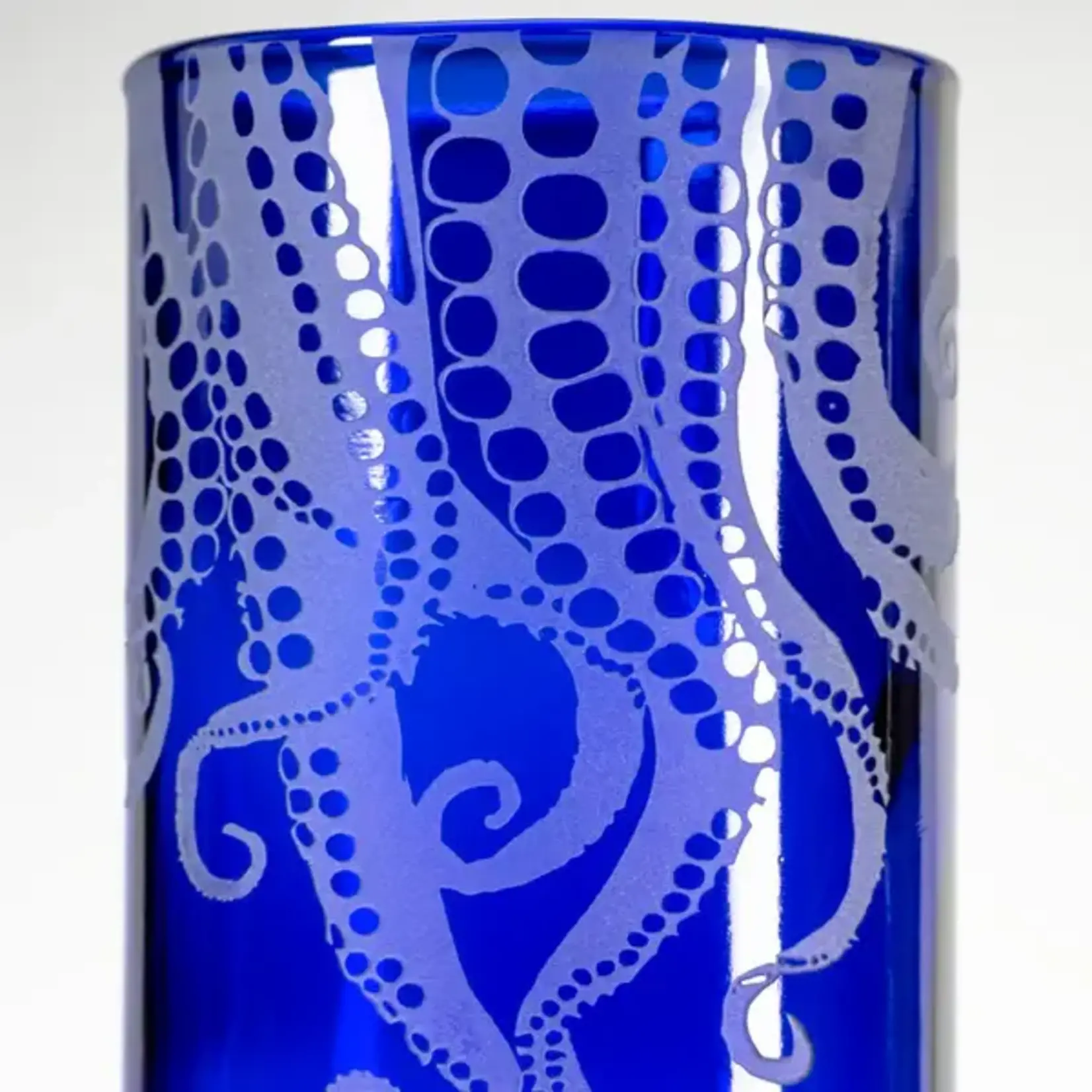 Rolf Glass Blue Upcycled Oscar Octopus Tumbler | Rolf Glass