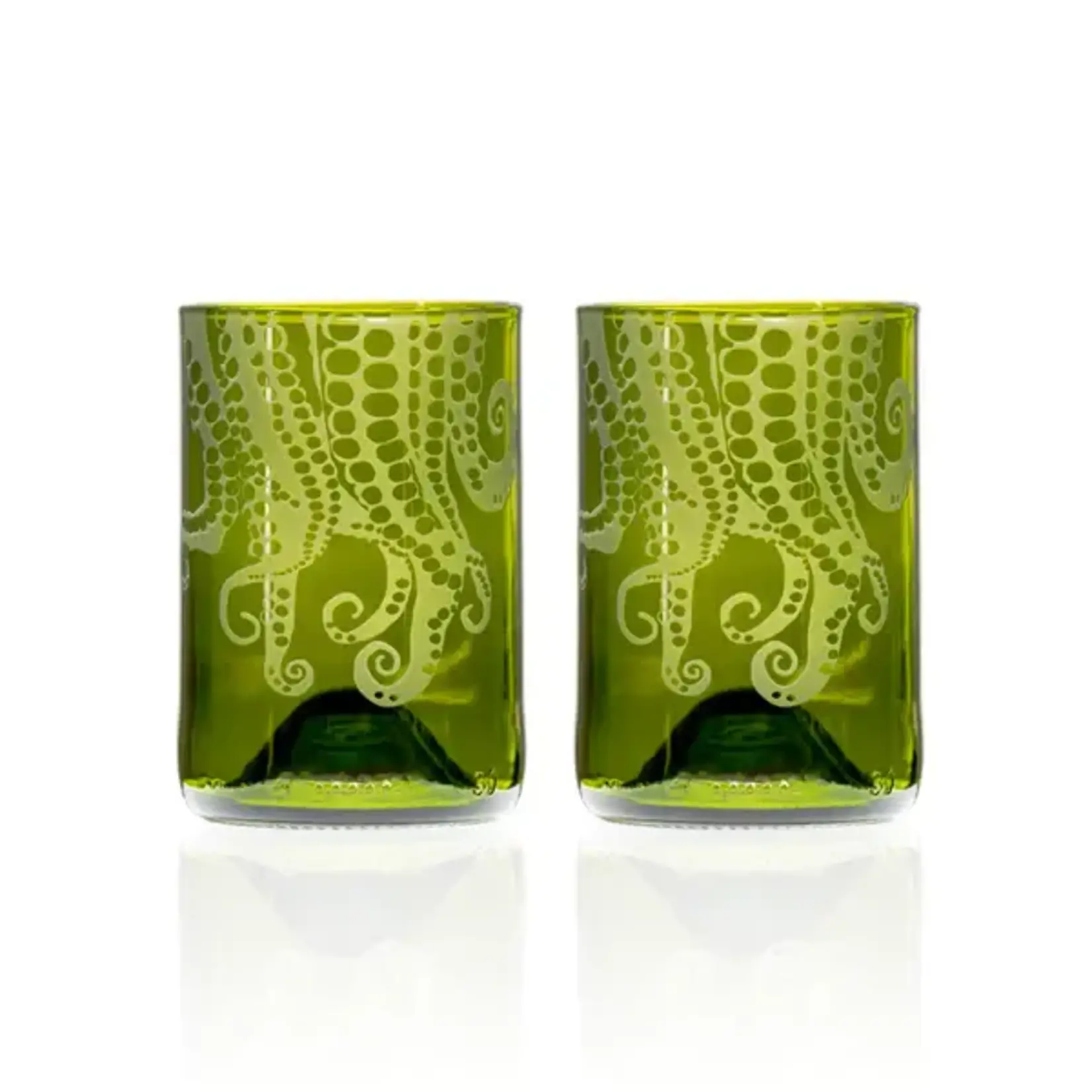 Rolf Glass Green Upcycled Oscar Octopus Tumbler | Rolf Glass
