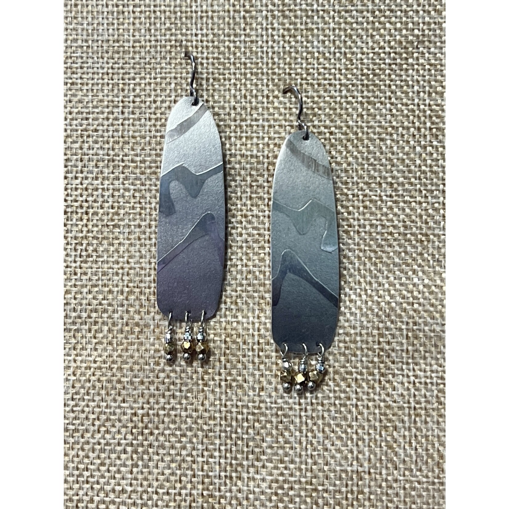 Moondance Alaska by Colleen Goldrich Textured Silver Drop Earrings | Moondance