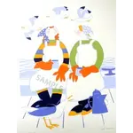 Rie Munoz Coffee Break Silkscreen