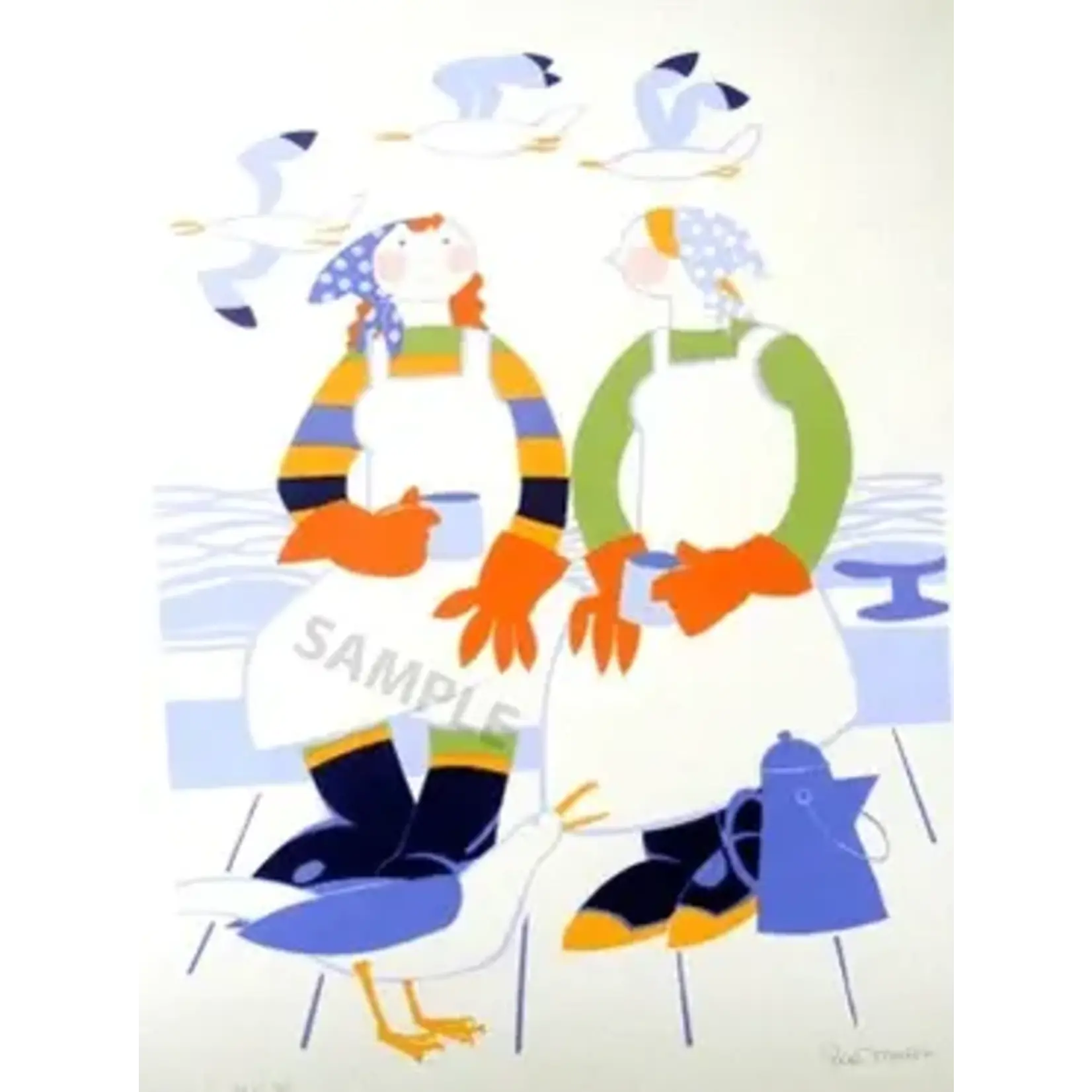 Rie Munoz Coffee Break Silkscreen | Rie Muñoz