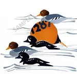 Rie Munoz Ducks and Floats  Silkscreen