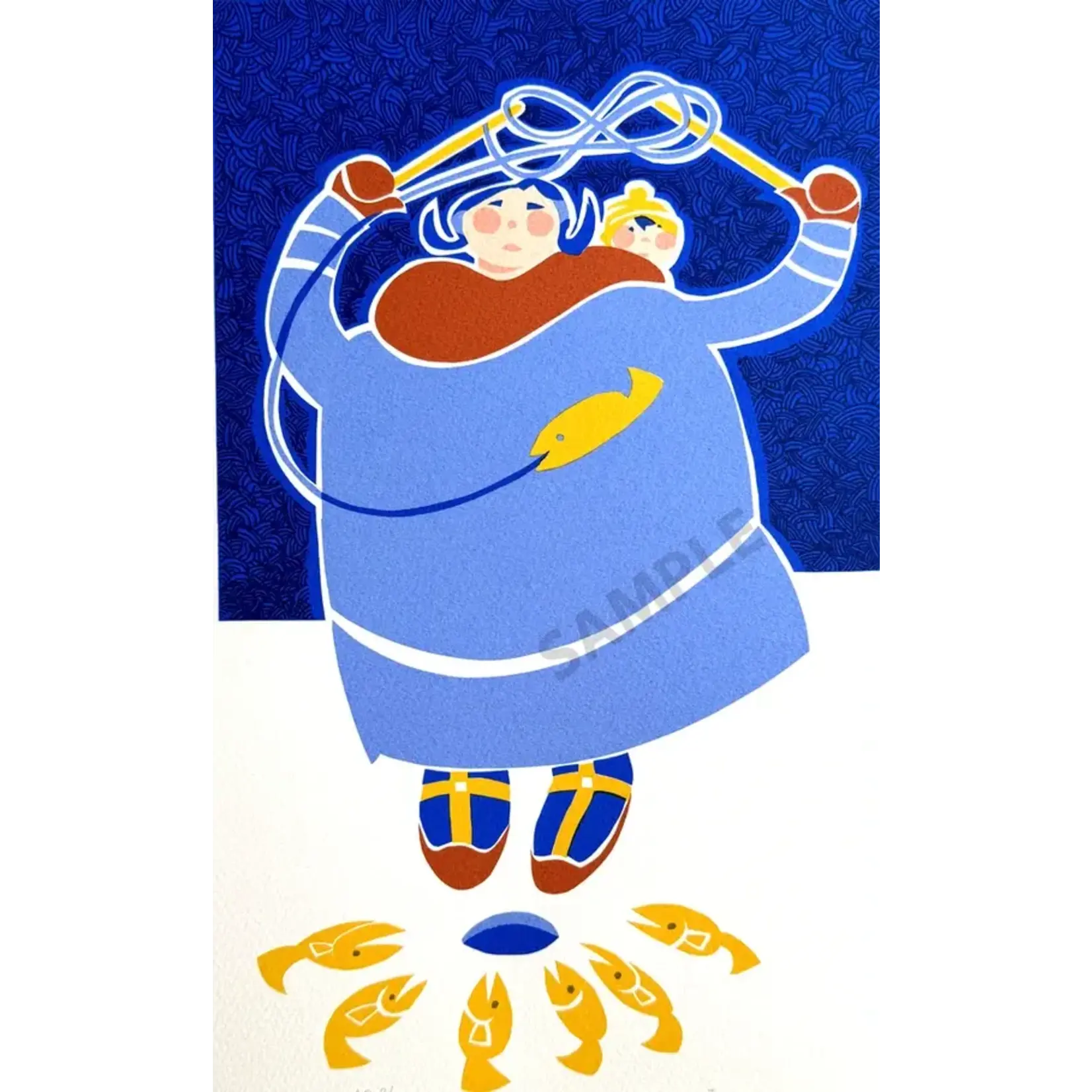 Rie Munoz Ice Fishing (AP) Silkscreen | Rie Muñoz