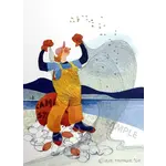 Rie Munoz Shaking Out Seaweed