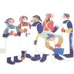 Rie Munoz Rie Munoz "Coffee Break" - Matted Art Card