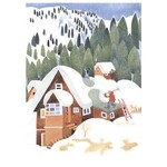 Rie Munoz "Shoveling Snow" (Matted Art Card)