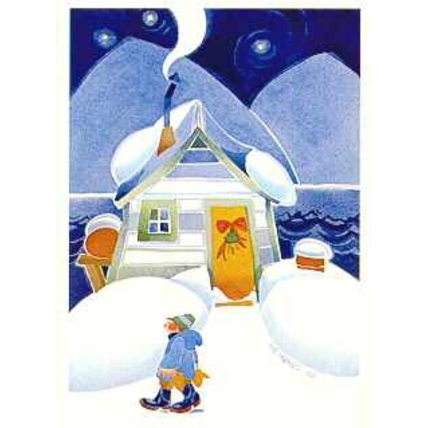 Rie Munoz "Winter Cabin" (Matted Art Card) | Rie Muñoz