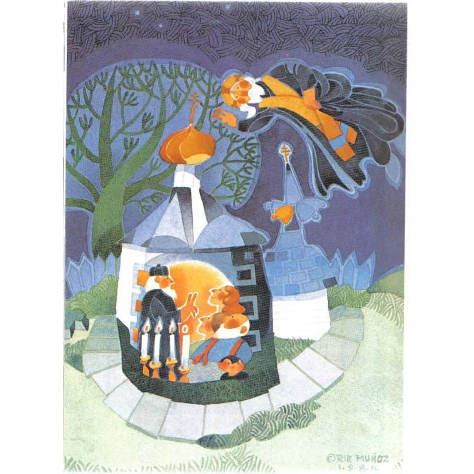 Rie Munoz "St. Nicholas Church" (Matted Art Card) | Rie Muñoz