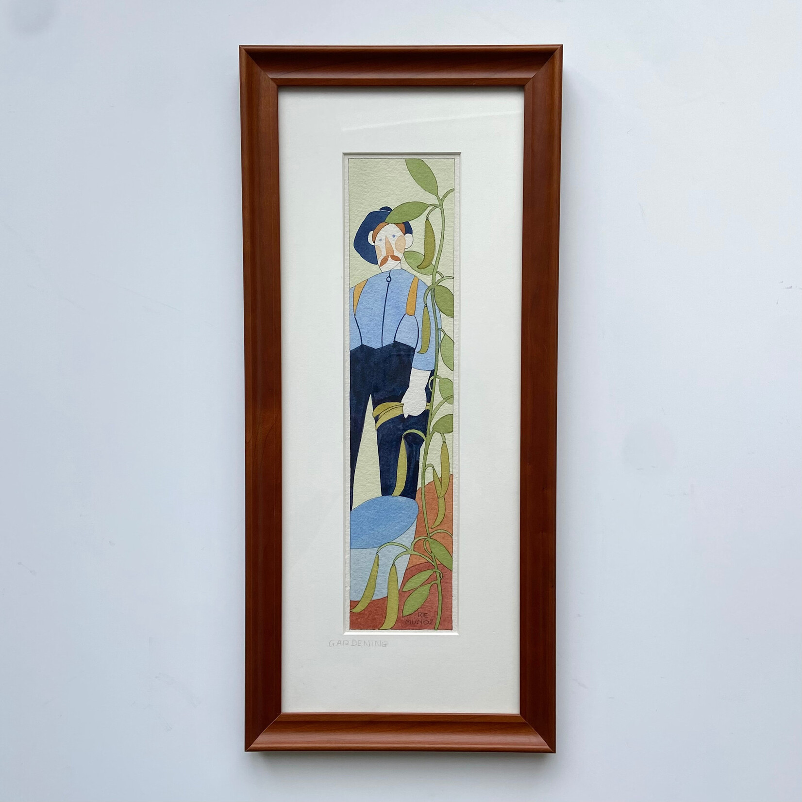 Rie Munoz Gardener - Stained Glass Study (Framed Original) | Rie Muñoz