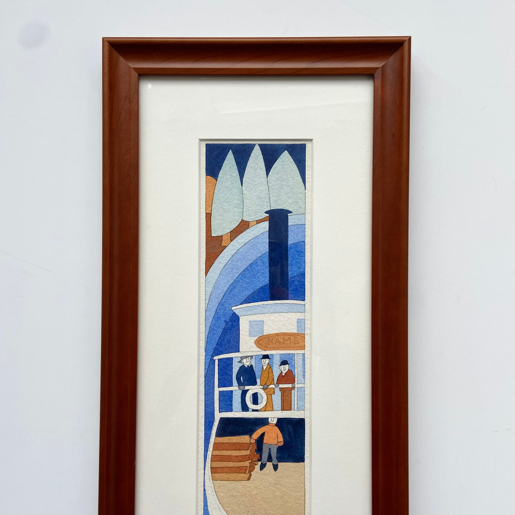 Rie Munoz Steamboat - Stained Glass Study (Framed Original) | Rie Muñoz