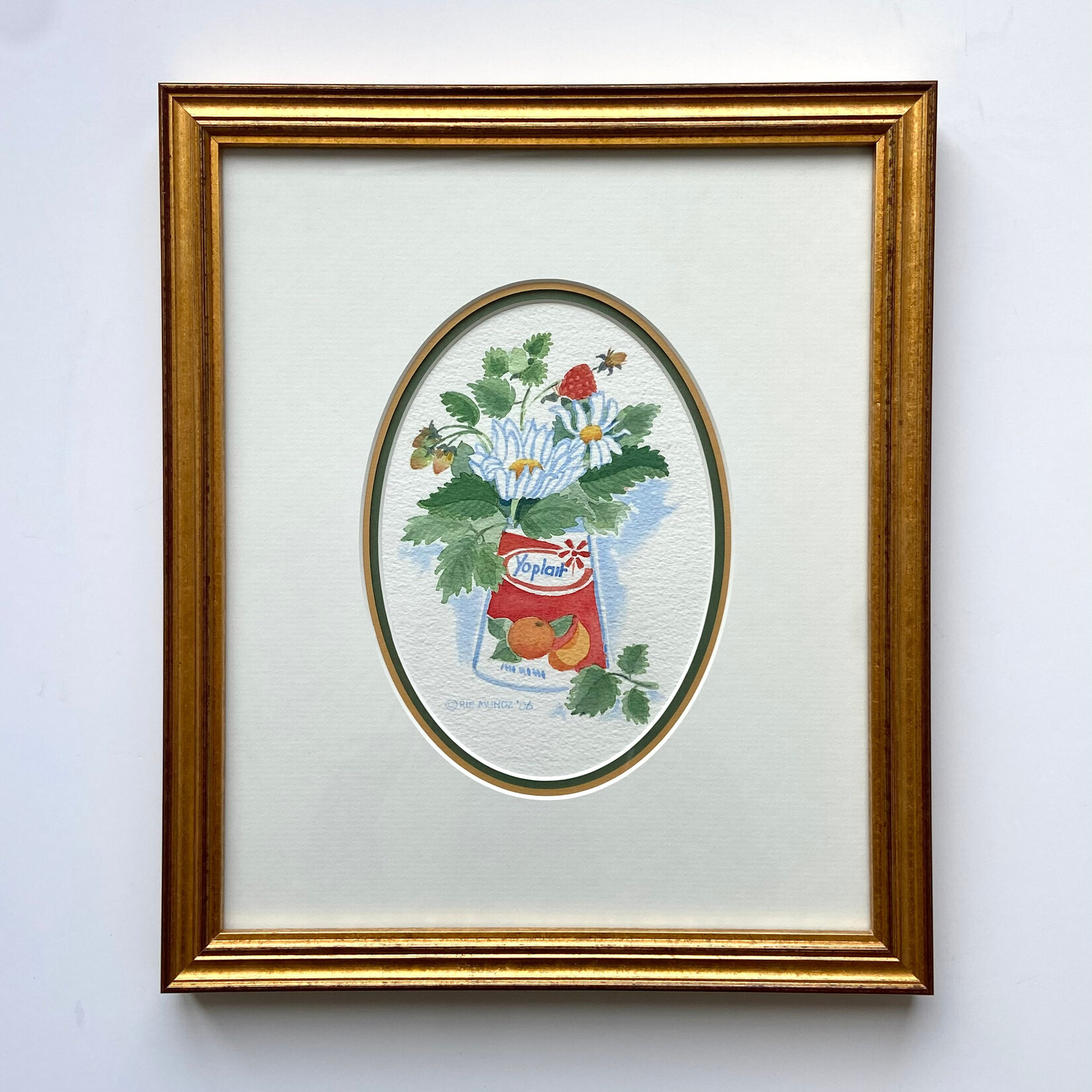 Rie Munoz Yoplait Still Life (Framed Original) | Rie Muñoz