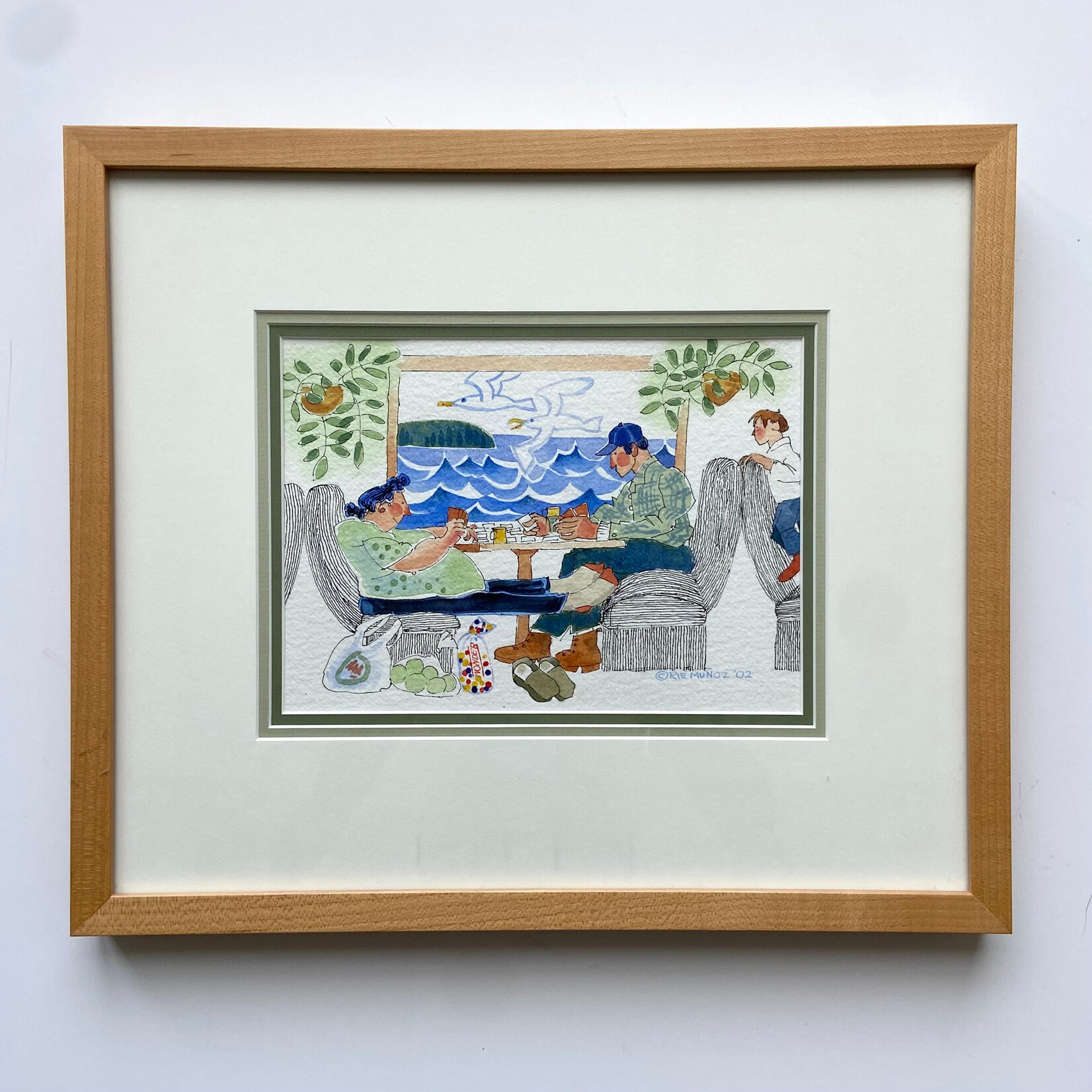 Rie Munoz Double Rummy on the Ferry (Framed Original) | Rie Muñoz