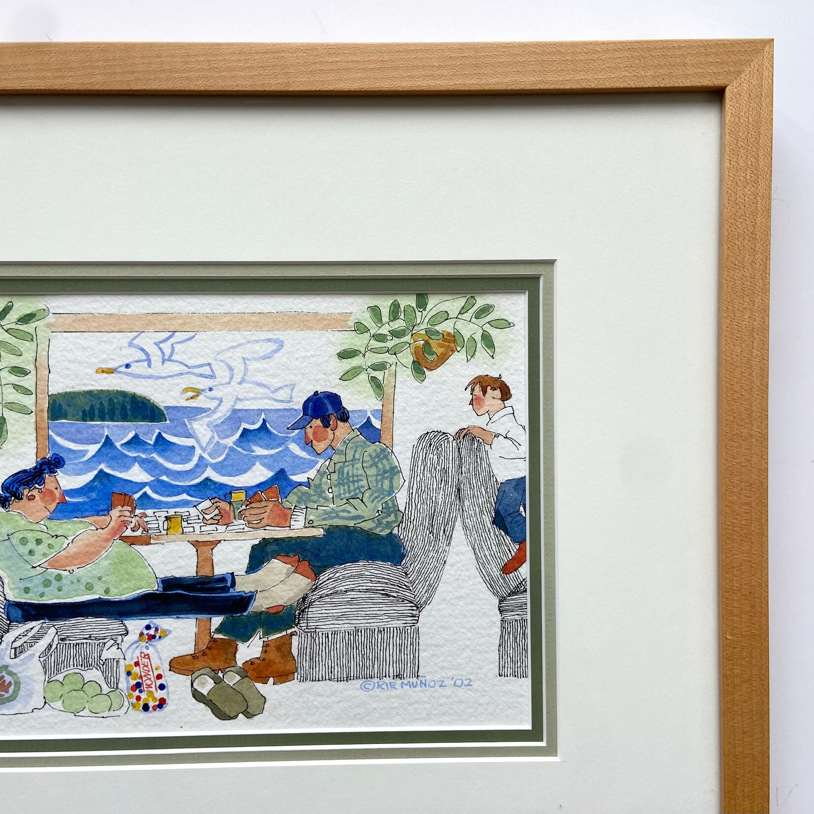 Rie Munoz Double Rummy on the Ferry (Framed Original) | Rie Muñoz