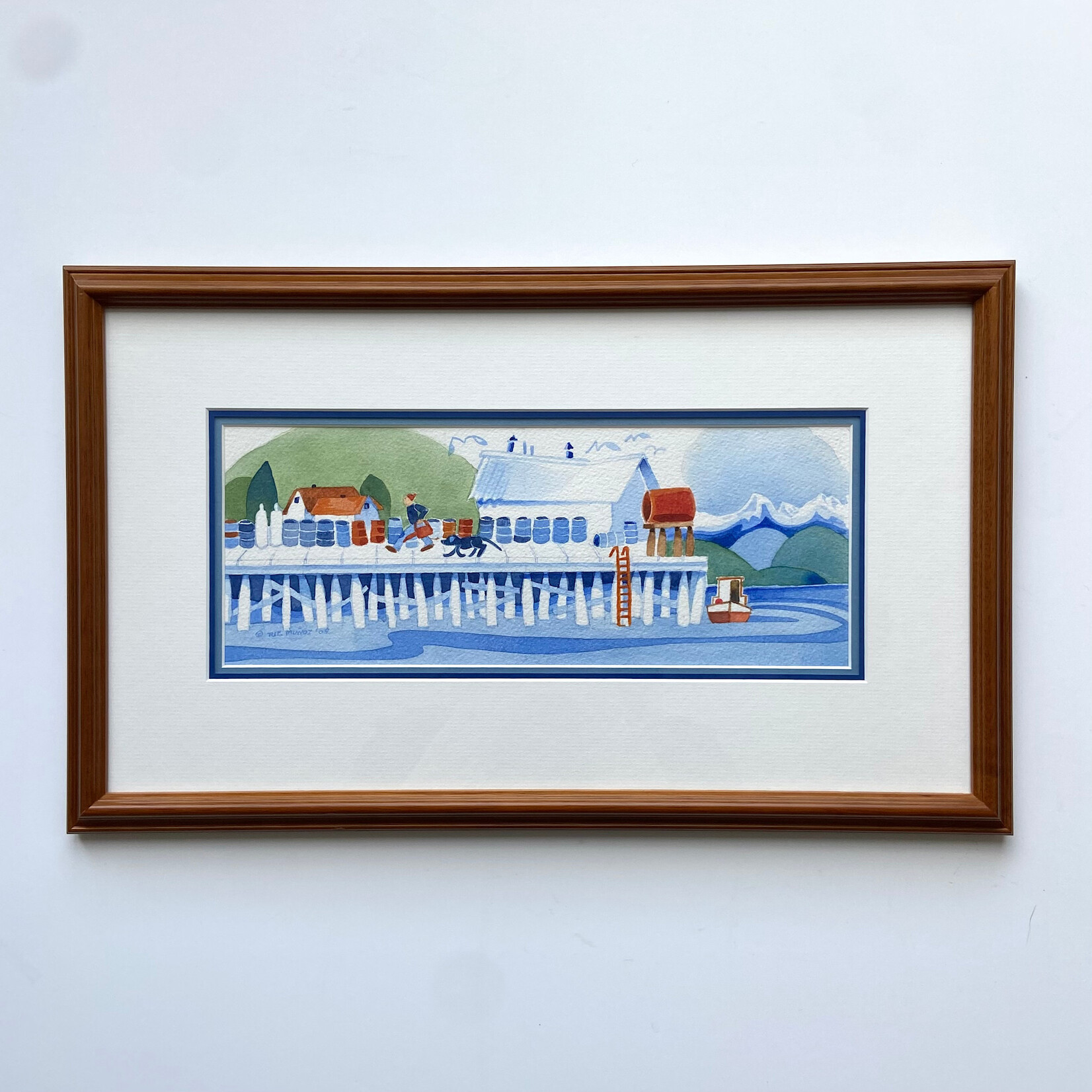 Rie Munoz Fuel Dock Pelican Study (Framed Original) | Rie Muñoz