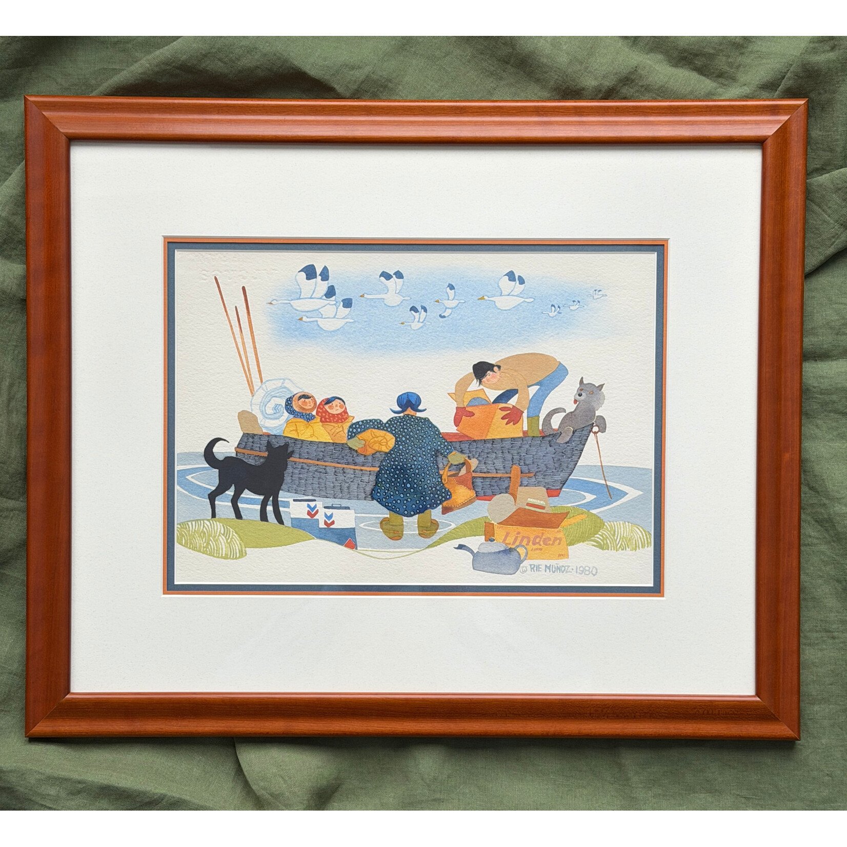 Rie Munoz Off to Summer Camp (Framed Original) | Rie Muñoz