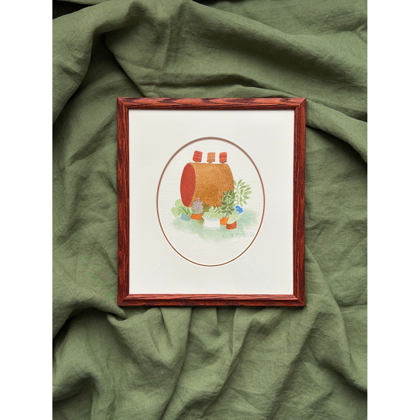 Rie Munoz Oil Tank and Flowers (Framed Original) | Rie Muñoz