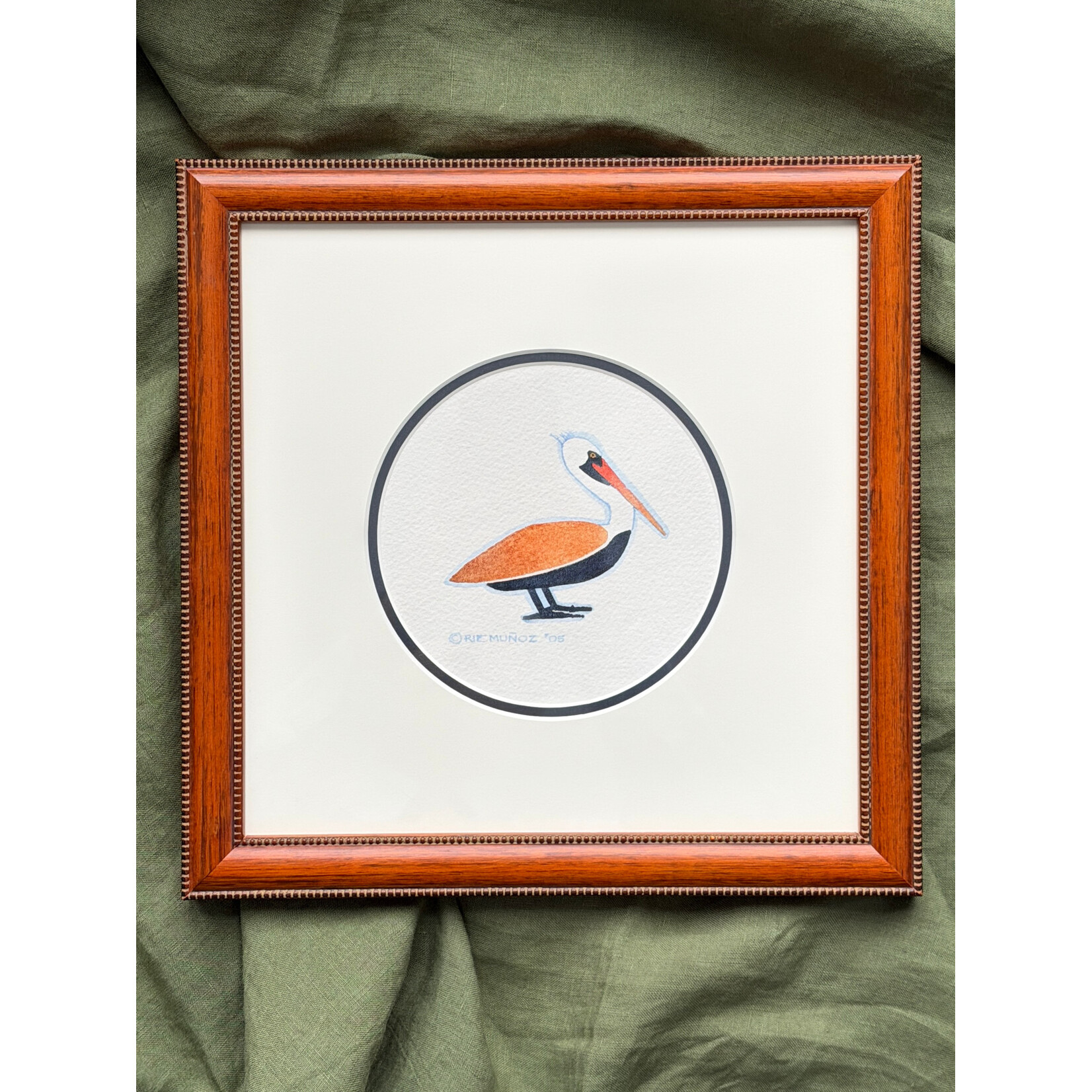 Rie Munoz Pelican Study (Framed Original) | Rie Muñoz