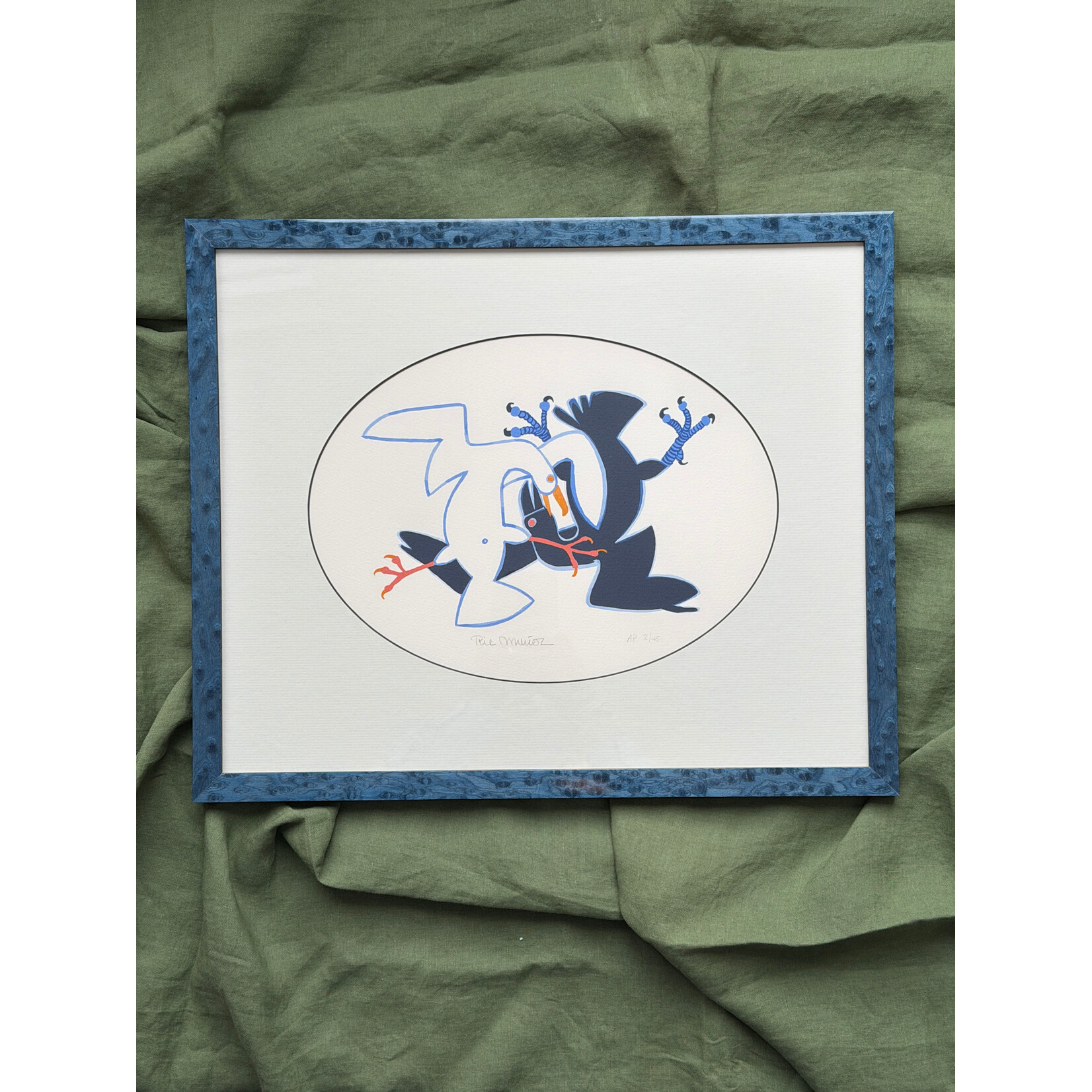 Rie Munoz Seagull and Raven (Framed Silkscreen) | Rie Muñoz