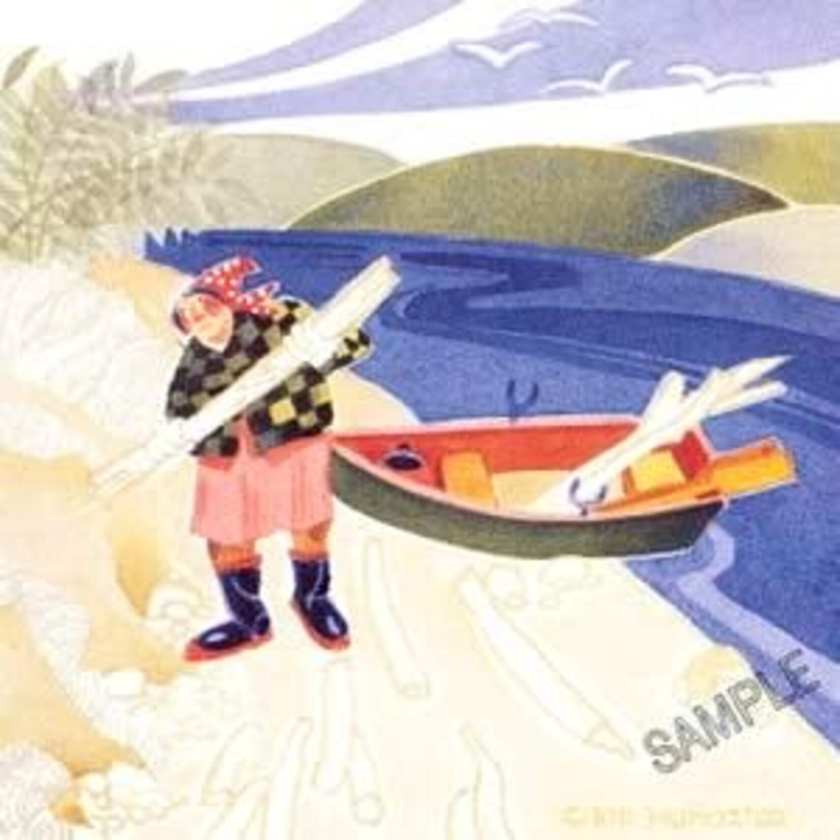 Rie Munoz "Gathering Driftwood, Yukon River" | Rie Muñoz