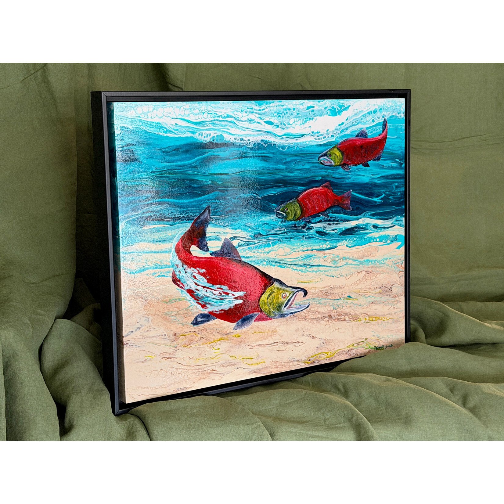 A Symphony of Art Smoked Salmon (Framed Original) | Melanie Burns