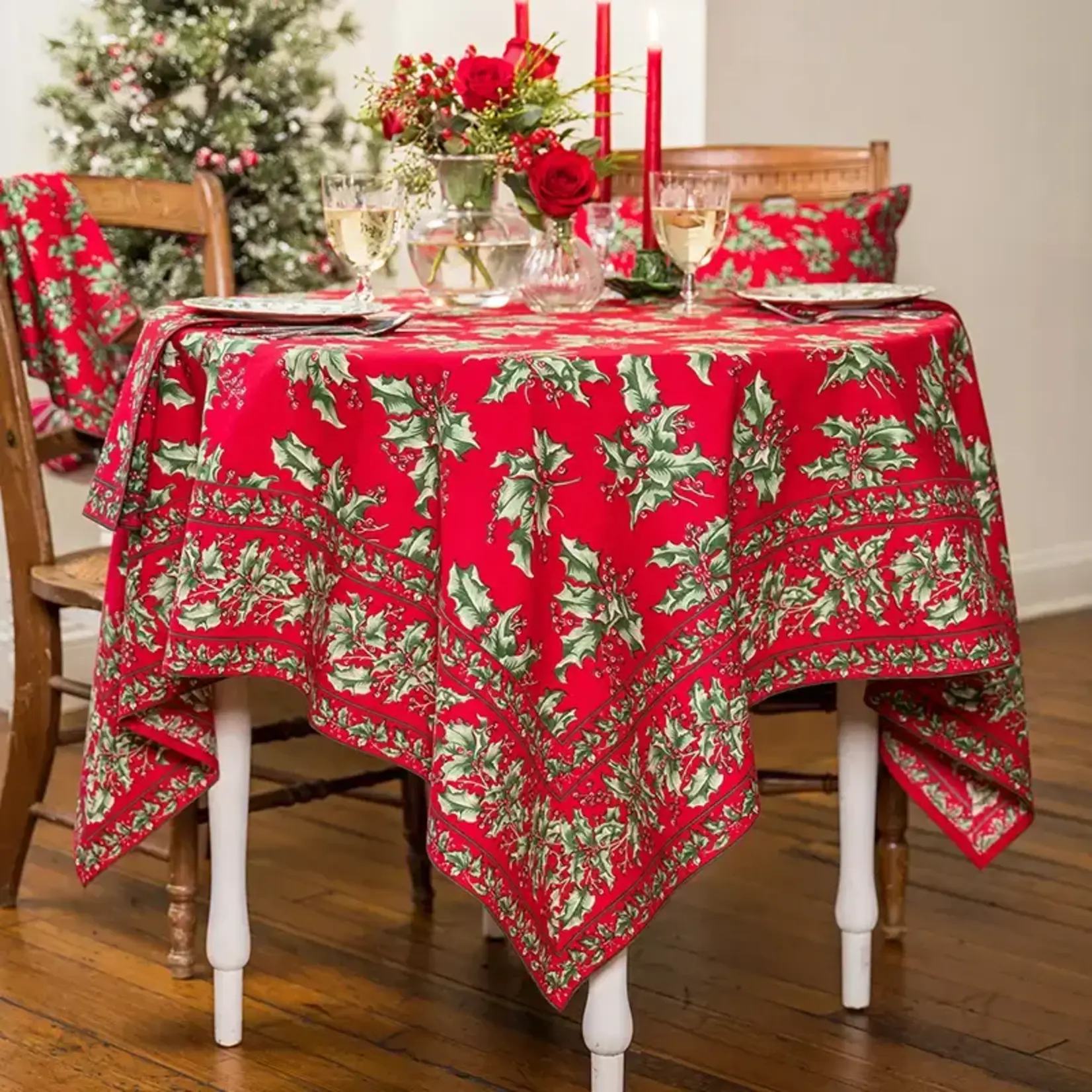 April Cornell Red Holly Tablecloth | April Cornell