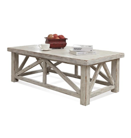 Riverside 21202 Aberdeen Weathered Worn White Coffee Table