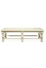 Riverside 21259 Aberdeen Weathered Worn White Dining Bench