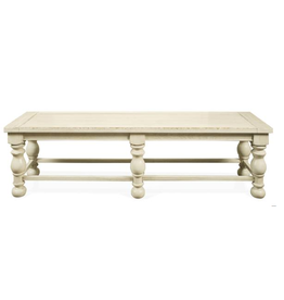 Riverside 21259 Aberdeen Weathered Worn White Dining Bench