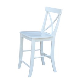 S08-6132 White X-Back Stool 24" Counter Chair