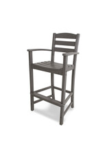 Polywood TD202GY La Casa Bar Arm Chair Slate Grey