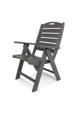 Polywood NCH38GY Nautical Highback Folding Chair in Grey