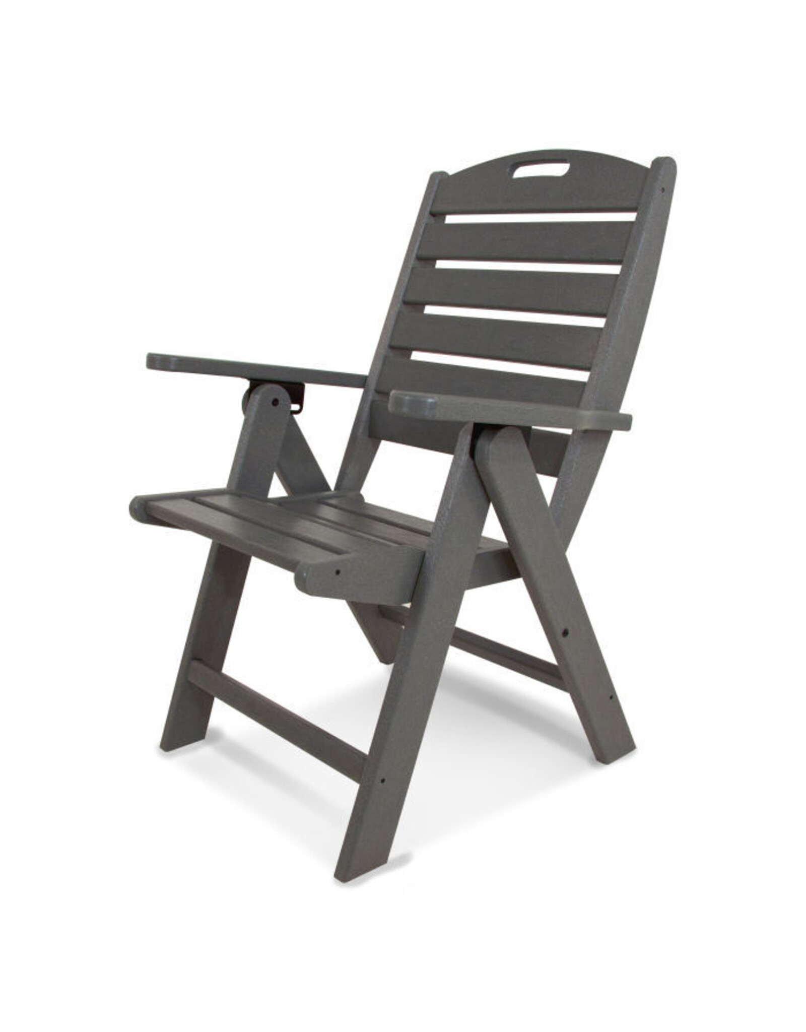 Polywood NCH38GY Nautical Highback Folding Chair in Grey