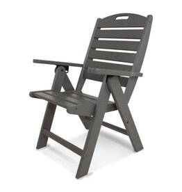 Polywood NCH38GY Nautical Highback Folding Chair in Grey