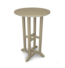 Polywood RRT124SA 24" Round Farmhouse Counter Bistro Table Sand