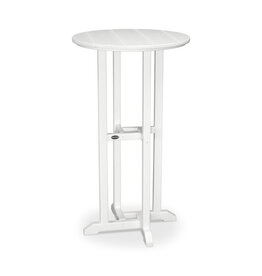 Polywood RBT124WH 24" Round Farmhouse Bar Bistro Table White