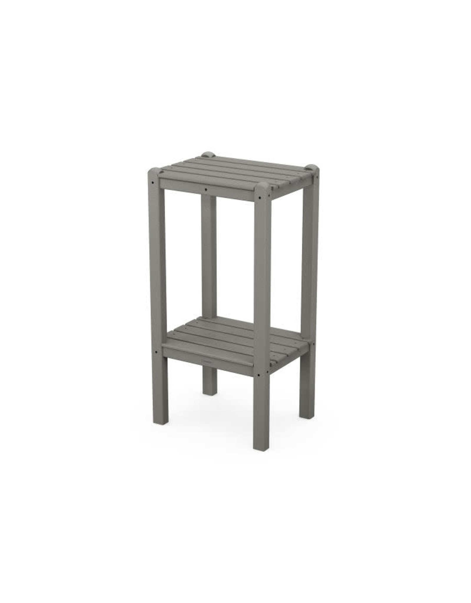 Polywood BSTGY Two Shelf Bar Side Table in Slate Grey