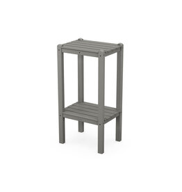 Polywood BSTGY Two Shelf Bar Side Table in Slate Grey