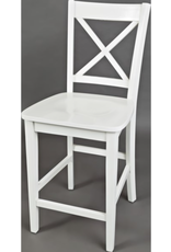 Jofran 652-BS806KD Simplicity X Back Counter Stool Paperwhite Finish