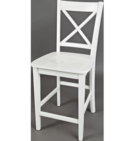 Jofran 652-BS806KD Simplicity X Back Counter Stool Paperwhite Finish