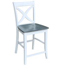 S05-142B Salerno Counter Stool 24" Heather Gray/White