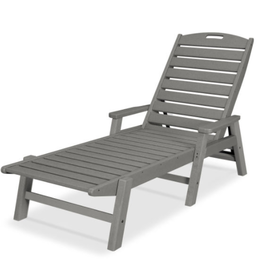 Polywood NCC2280GY Nautical Chaise with Arms in Grey