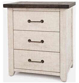 Jofran 1706B-90 Madison County Vintage White Power Nightstand