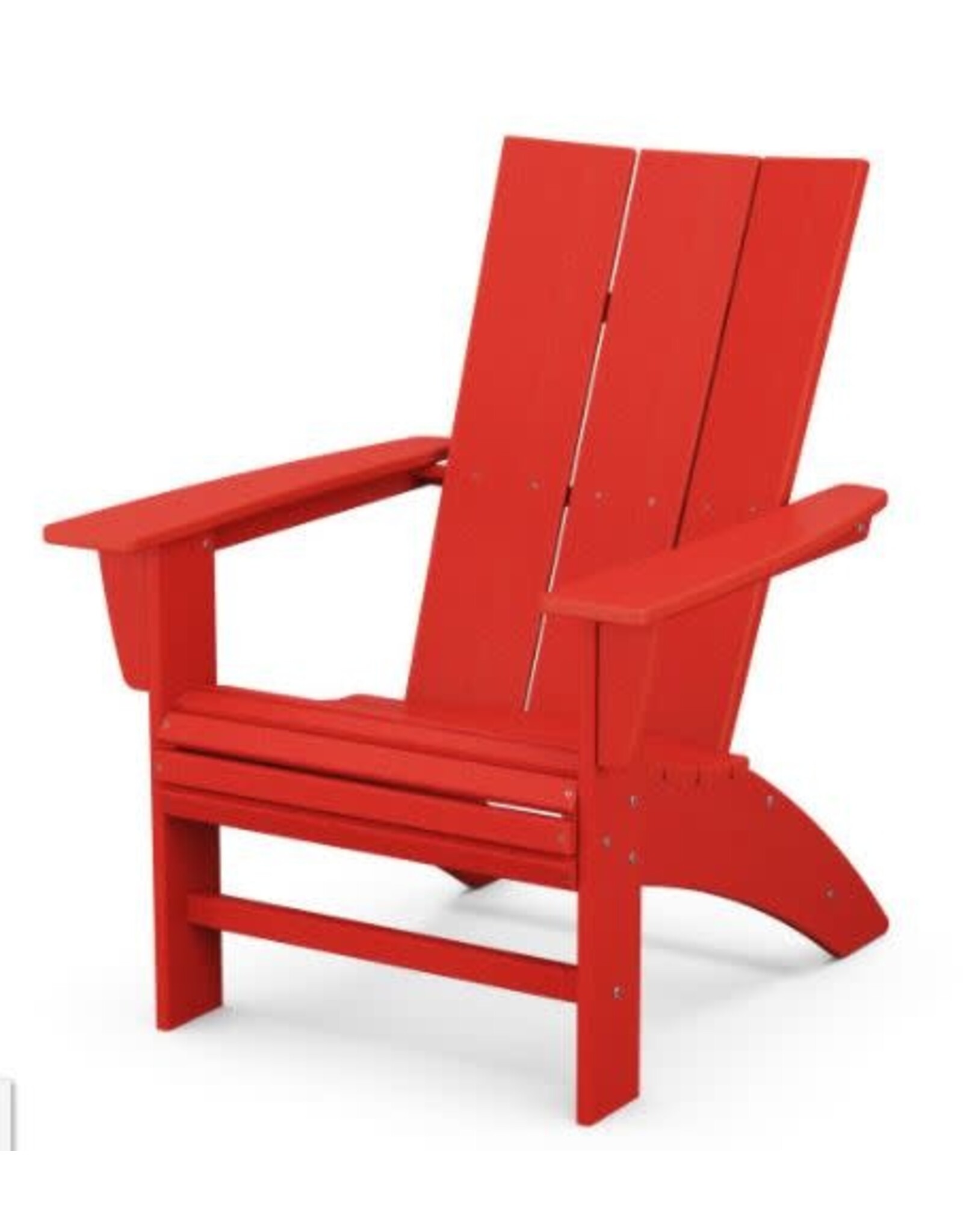 Polywood AD620SR Modern Curveback Adirondack Chair  Sunset Red